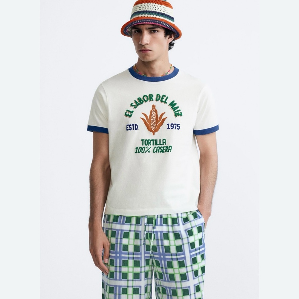 ZARA Graphic Breakfast Burrito Boyfriend T-shirt Unisex Limited Edition S'24 XL